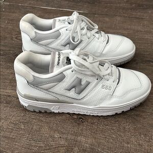 New Balance 550 Gray and White Sneakers
